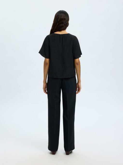 Slflorenza Cowl Neck Top Black