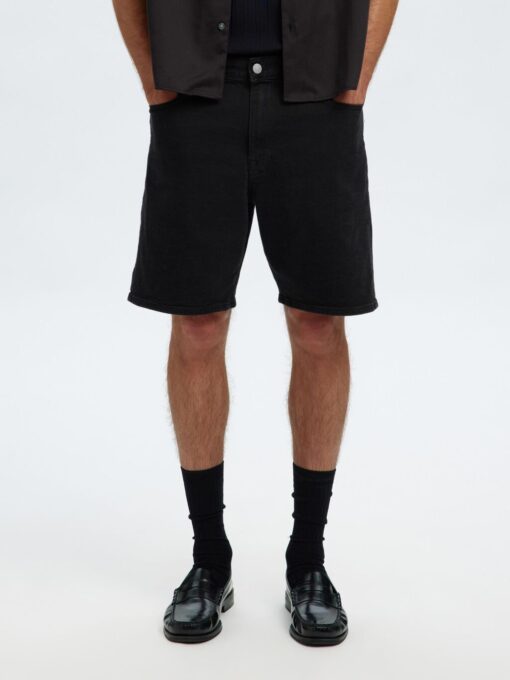Slhreg Alex Black Denim Shorts