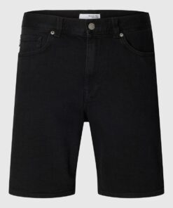 Slhreg Alex Black Denim Shorts