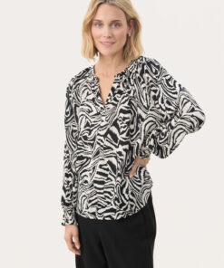 Part Two TenniePW Blouse Black Animal Print