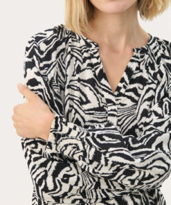 Part Two TenniePW Blouse Black Animal Print