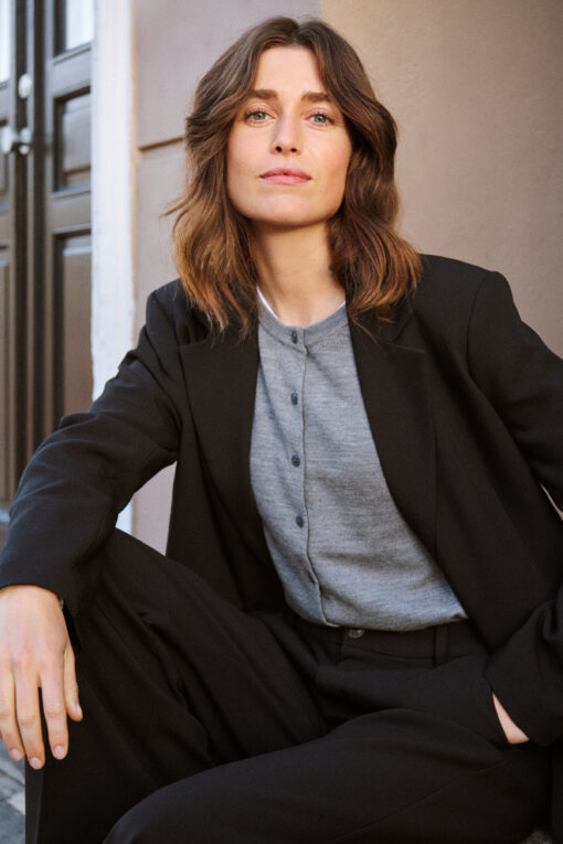Part Two NoelaniPW Cardigan Medium Grey Melange
