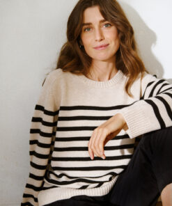 Part Two NiakaPW Pullover Black Stripe