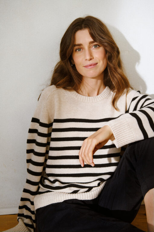 Part Two NiakaPW Pullover Black Stripe