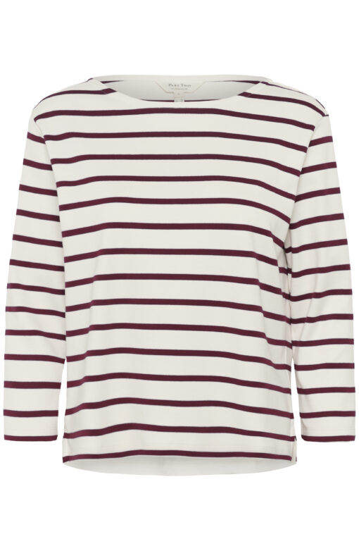 Part Two Nela T-shirt Tawny Port Stripe