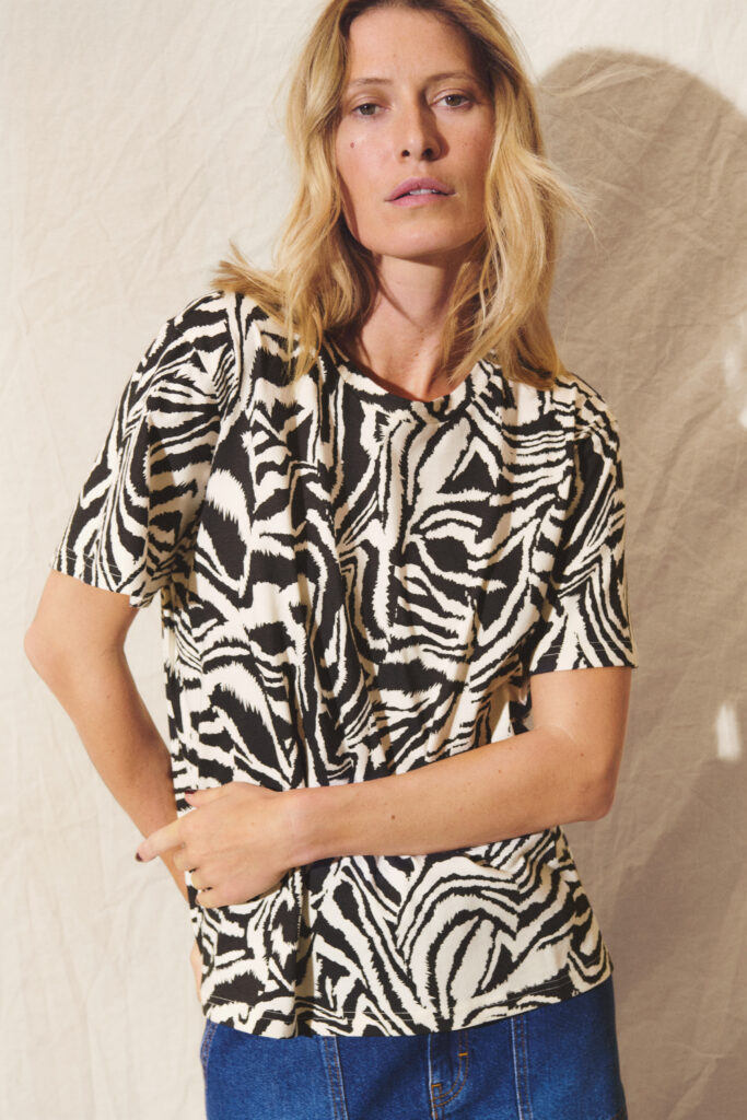 Part Two NahidPW T-shirt Black Animal Print