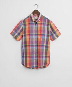 Gant Reg Indian Madras SS Shirt Peachy Orange