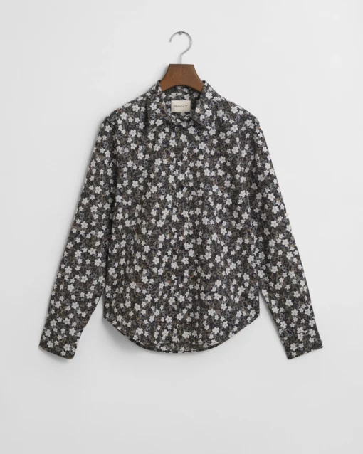 Gant Woman Reg Floral Print Voile Shirt Classic Blue