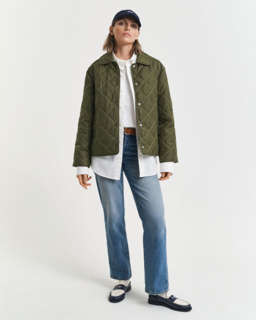 Gant Woman Quilted Moss Green