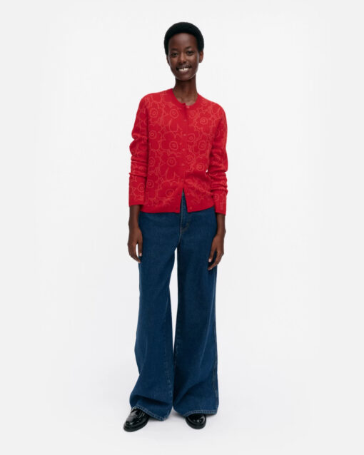 Marimekko Mutka Mini Piirto Unikko Cardigan Red