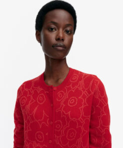 Marimekko Mutka Mini Piirto Unikko Cardigan Red