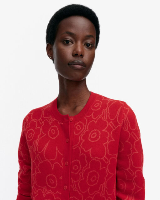 Marimekko Mutka Mini Piirto Unikko Cardigan Red