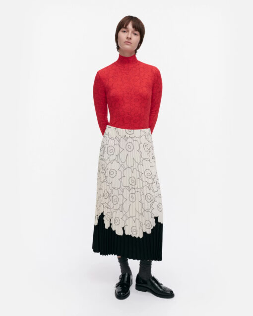 Marimekko Piiru Piirto Unikko Placement Skirt Black, Offwhite