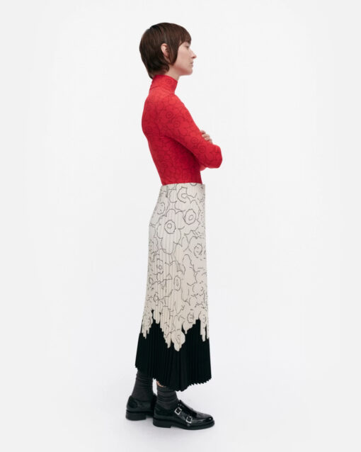 Marimekko Piiru Piirto Unikko Placement Skirt Black, Offwhite