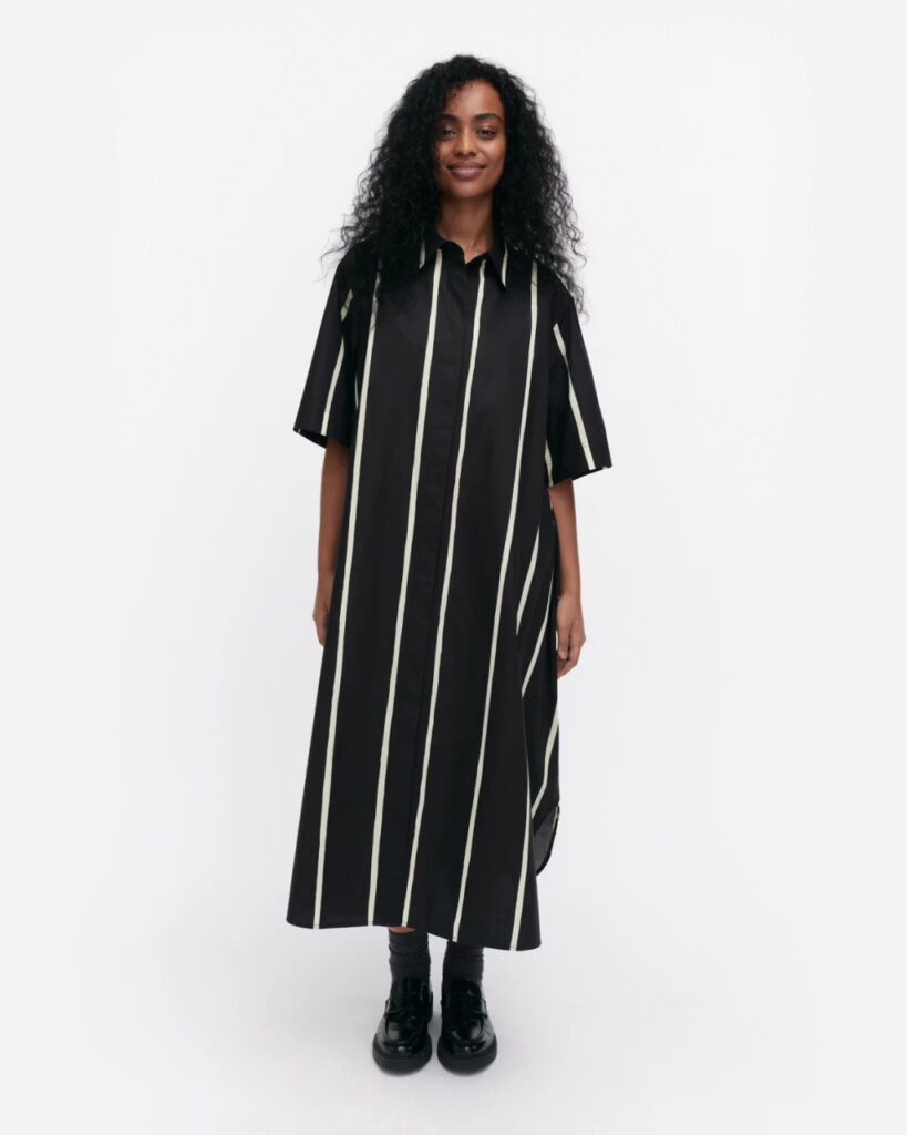 Marimekko  Paperi Puhveli Dress Black, Light Yellow