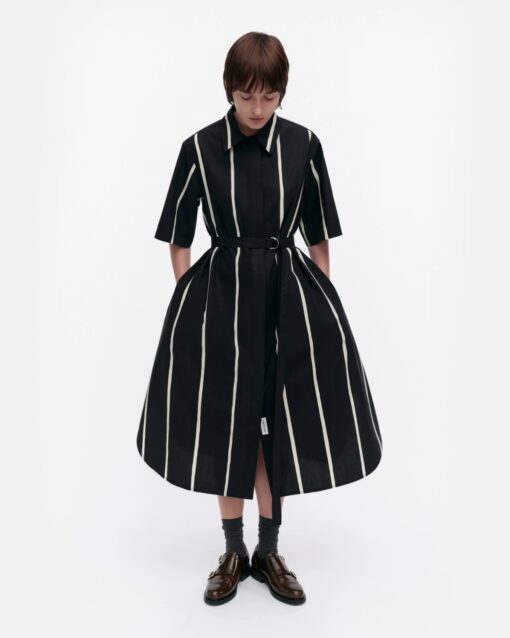 Marimekko  Paperi Puhveli Dress Black, Light Yellow