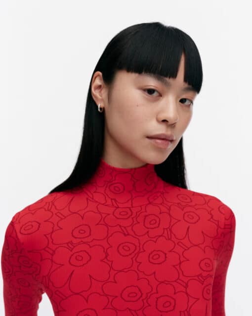 Marimekko  Solmia Piirto Unikko T-Neck Red