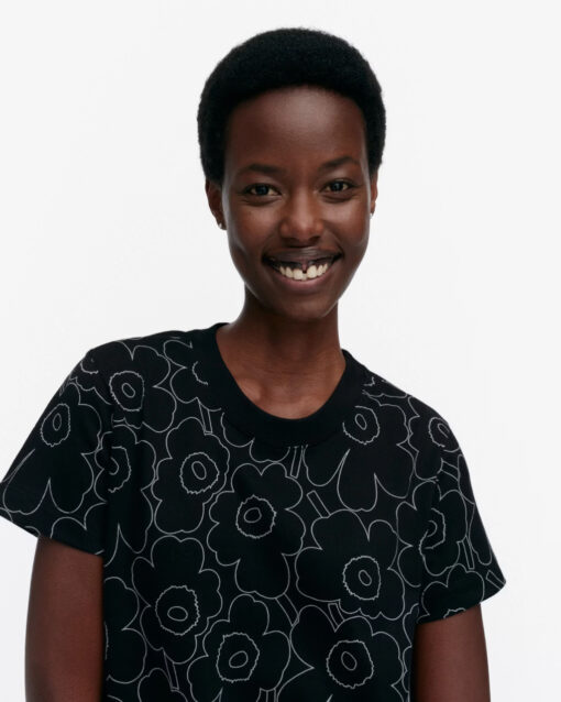 Marimekko Heleys Piirto Unikko T-shirt Black