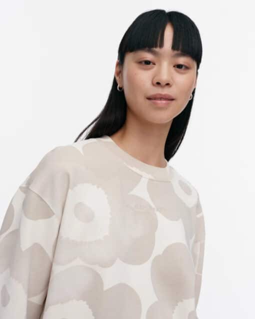 Marimekko Kioski Loisto Akvarelli Unikko Sweatshirt Natural White,Beige