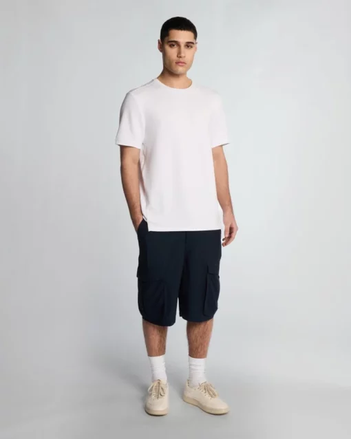Lyle & Scott Cotton Linen Cargo Shorts Dark Navy