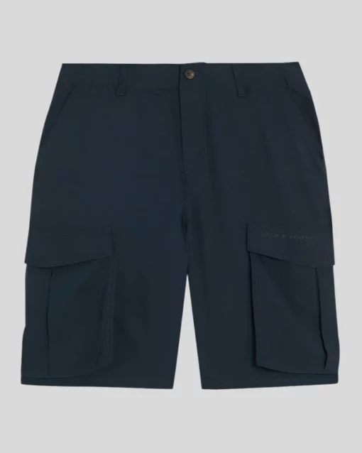 Lyle & Scott Cotton Linen Cargo Shorts Dark Navy