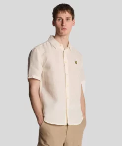 Lyle & Scott Hemp Short Sleeve Shirt Natural