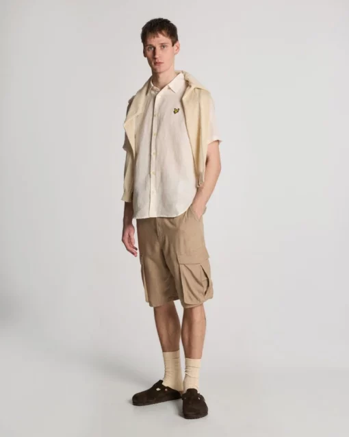 Lyle & Scott Hemp Short Sleeve Shirt Natural