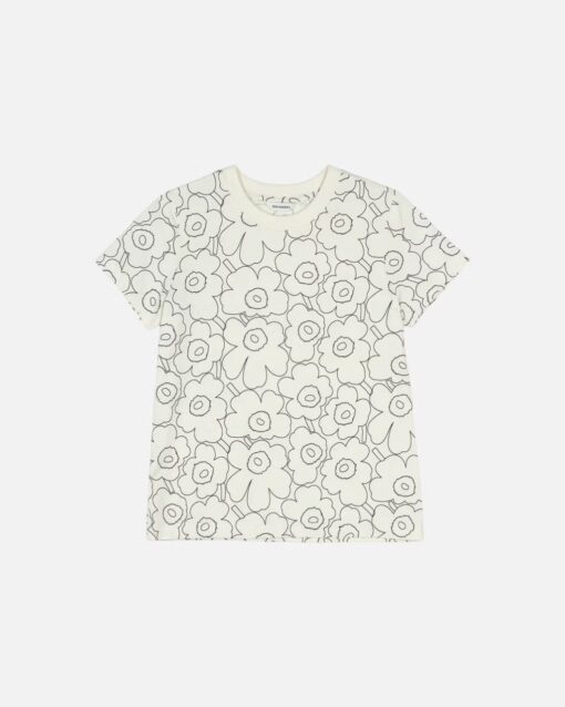 Marimekko  Heleys Piirto Unikko T-shirt Off White, Black