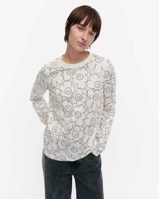 Marimekko Sekunti Piirto Unikko Shirt Off White, Black