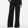Viclua HW Wide Button Pants Black