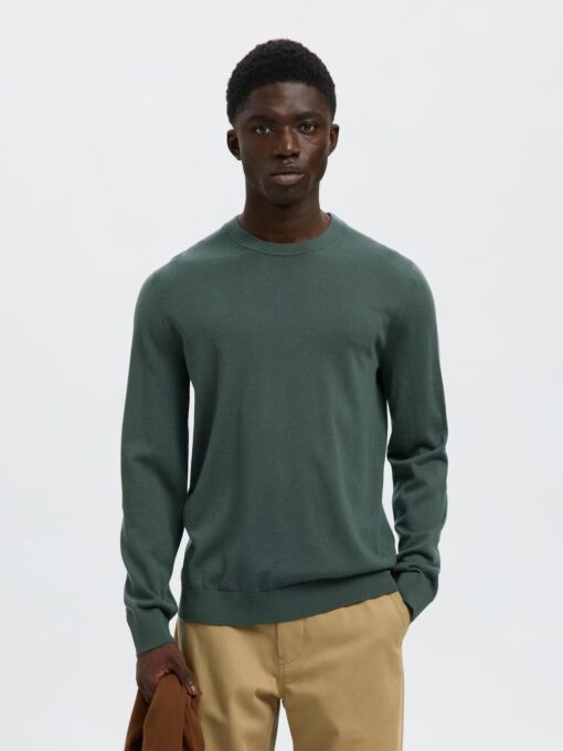 Slhtray Premium Merino Crew Neck Deep Forest