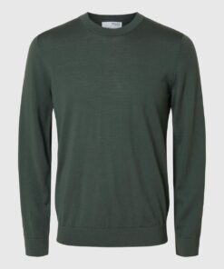 Slhtray Premium Merino Crew Neck Deep Forest