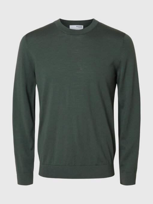 Slhtray Premium Merino Crew Neck Deep Forest