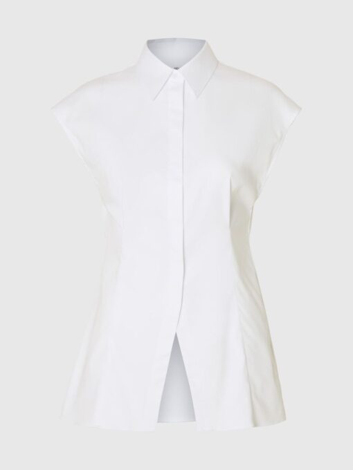 Slffina Slim SS Shirt Bright White