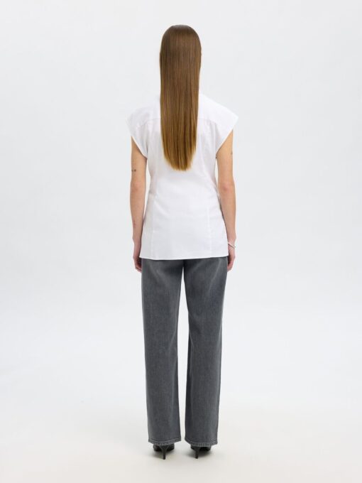 Slffina Slim SS Shirt Bright White