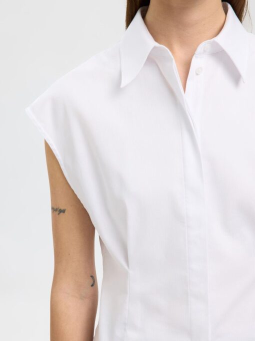 Slffina Slim SS Shirt Bright White