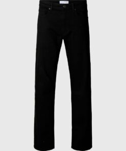 Slh196-Straight Ben Stay Black Jeans