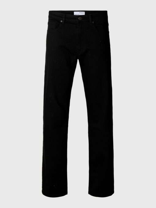 Slh196-Straight Ben Stay Black Jeans