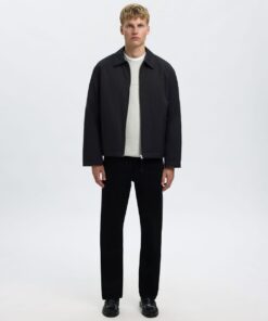 Slh196-Straight Ben Stay Black Jeans