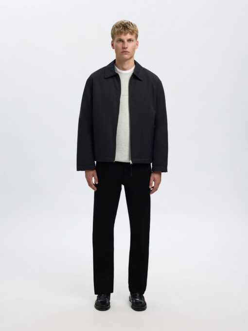 Slh196-Straight Ben Stay Black Jeans