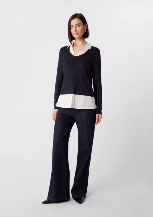 Comma, Layered Pullover Blue