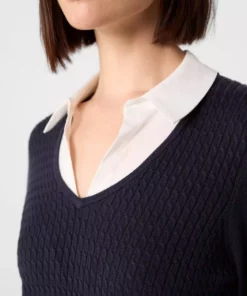 Comma, Layered Pullover Blue