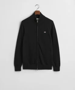 Gant Casual Cotton Zip Cardigan Black