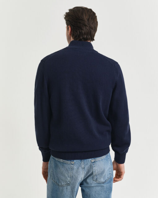 Gant Casual Cotton Half Zip Evening Blue