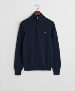 Gant Casual Cotton Half Zip Evening Blue