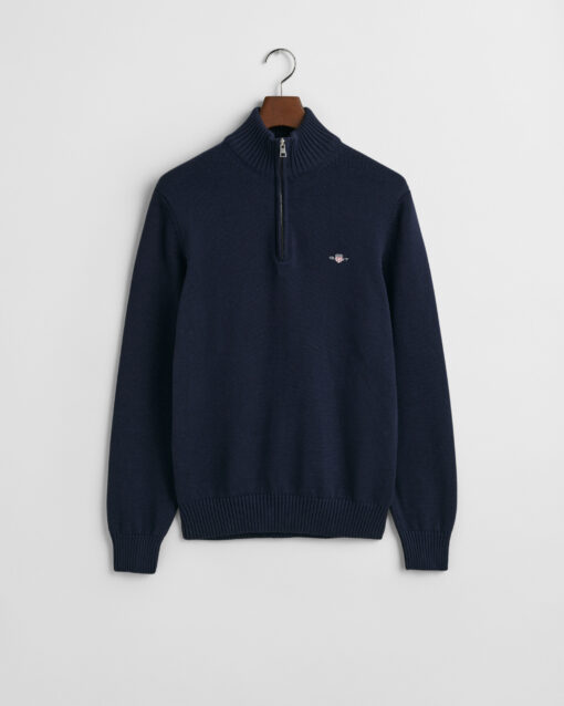 Gant Casual Cotton Half Zip Evening Blue