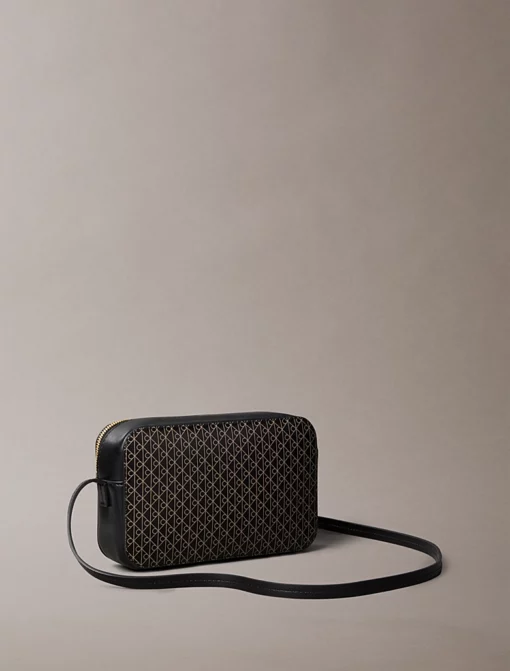 Calvin Klein Allover Monogram Logo Camera Bag Black AOP