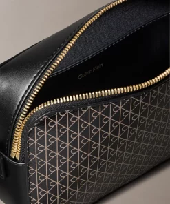 Calvin Klein Allover Monogram Logo Camera Bag Black AOP