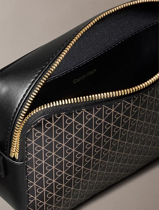 Calvin Klein Allover Monogram Logo Camera Bag Black AOP