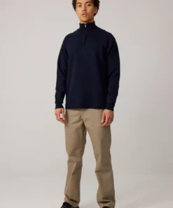 Makia Coal Half Zip Knit Navy